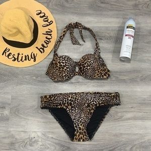 Victoria’s secret leopard push up bra bikini swim